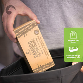 EcoFox Bamboo Cotton Swabs used for cleaning