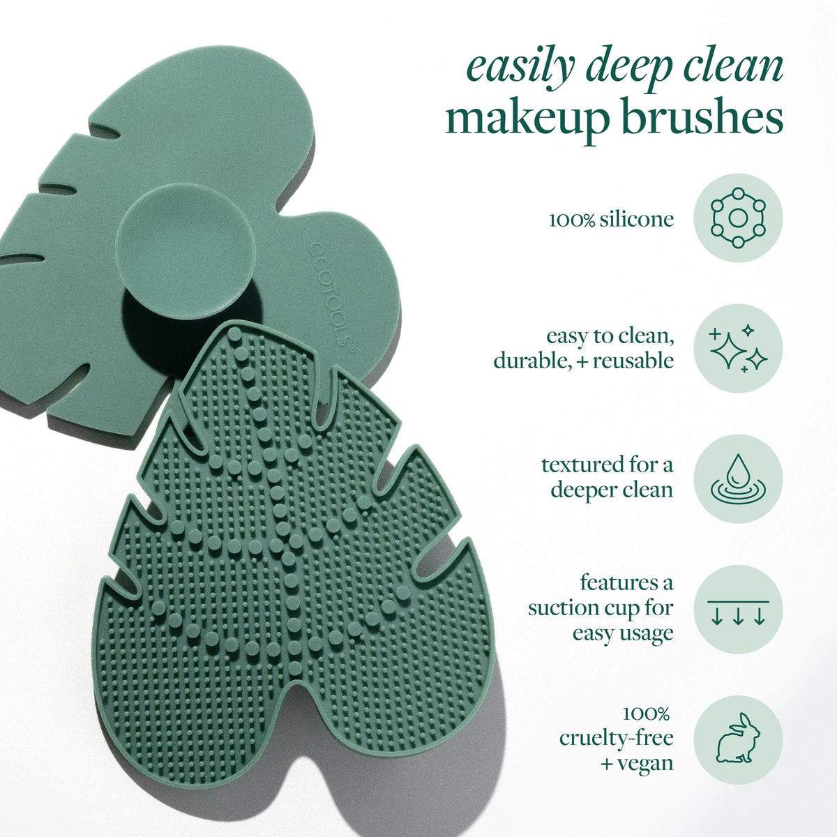 EcoTools Brush Cleaner Mat in use with makeup brushes