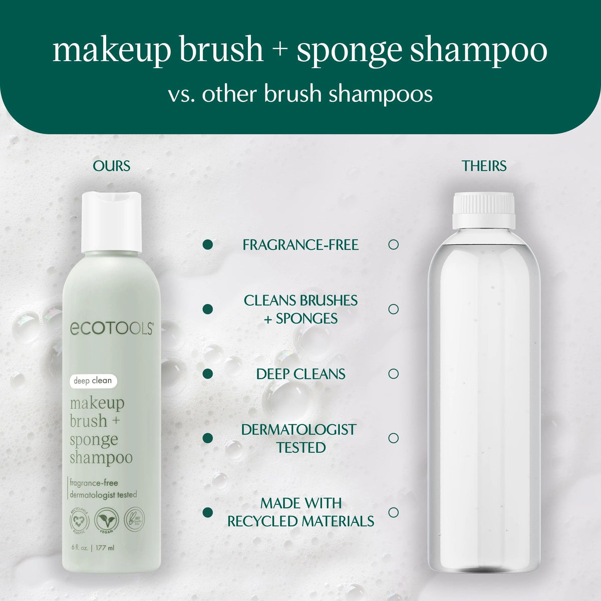 EcoTools Brush + Sponge Shampoo pouring out