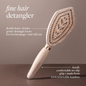 EcoTools Fine Hair Detangler brush side view showing flexible head