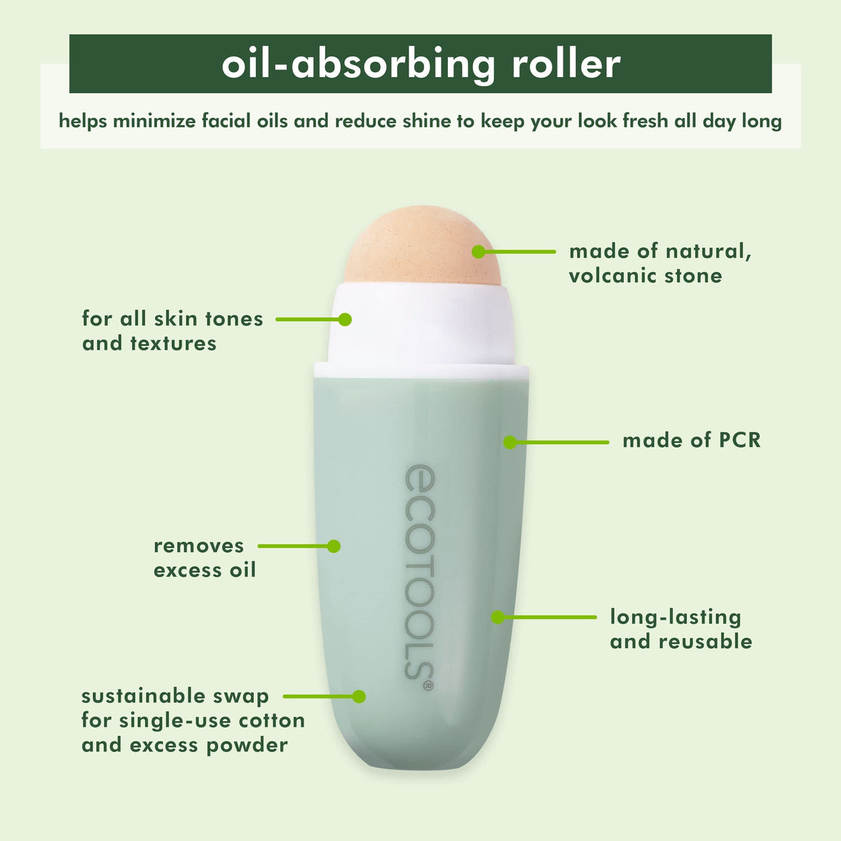 EcoTools Oil Absorbing Facial Roller in travel case