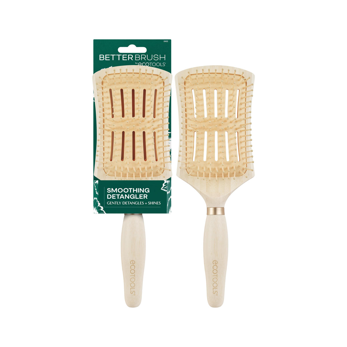 EcoTools Smoothing Detangler Paddle Brush front view