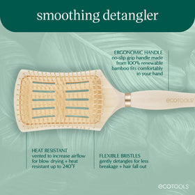 EcoTools Smoothing Detangler Paddle Brush showing flexible bristles