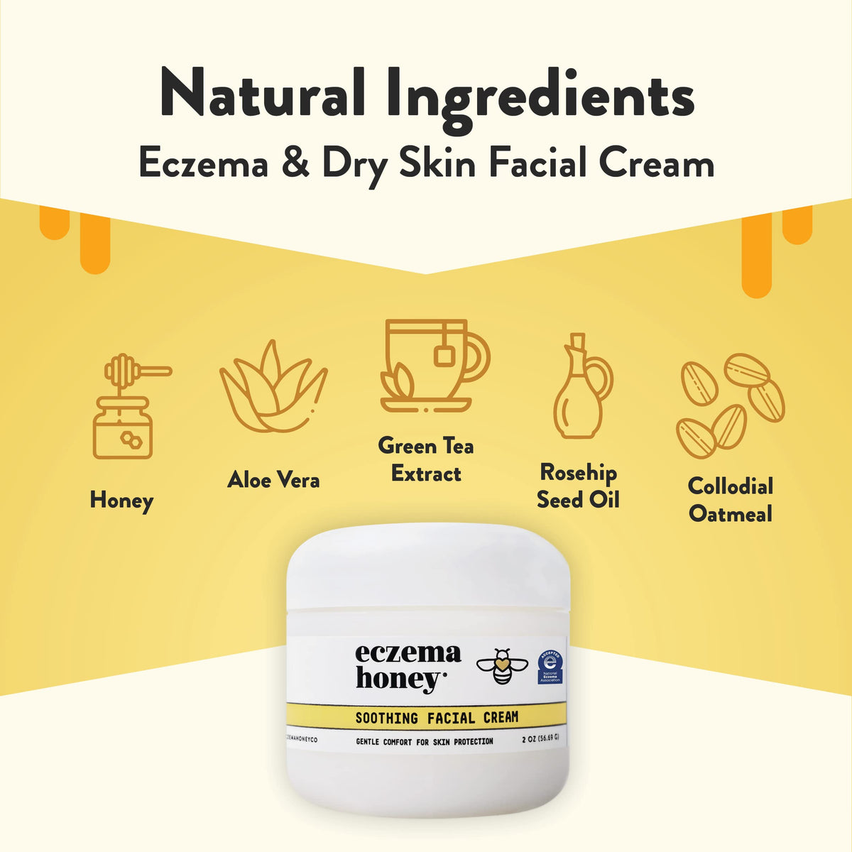ECZEMA HONEY Soothing Facial Cream 2 Oz back view