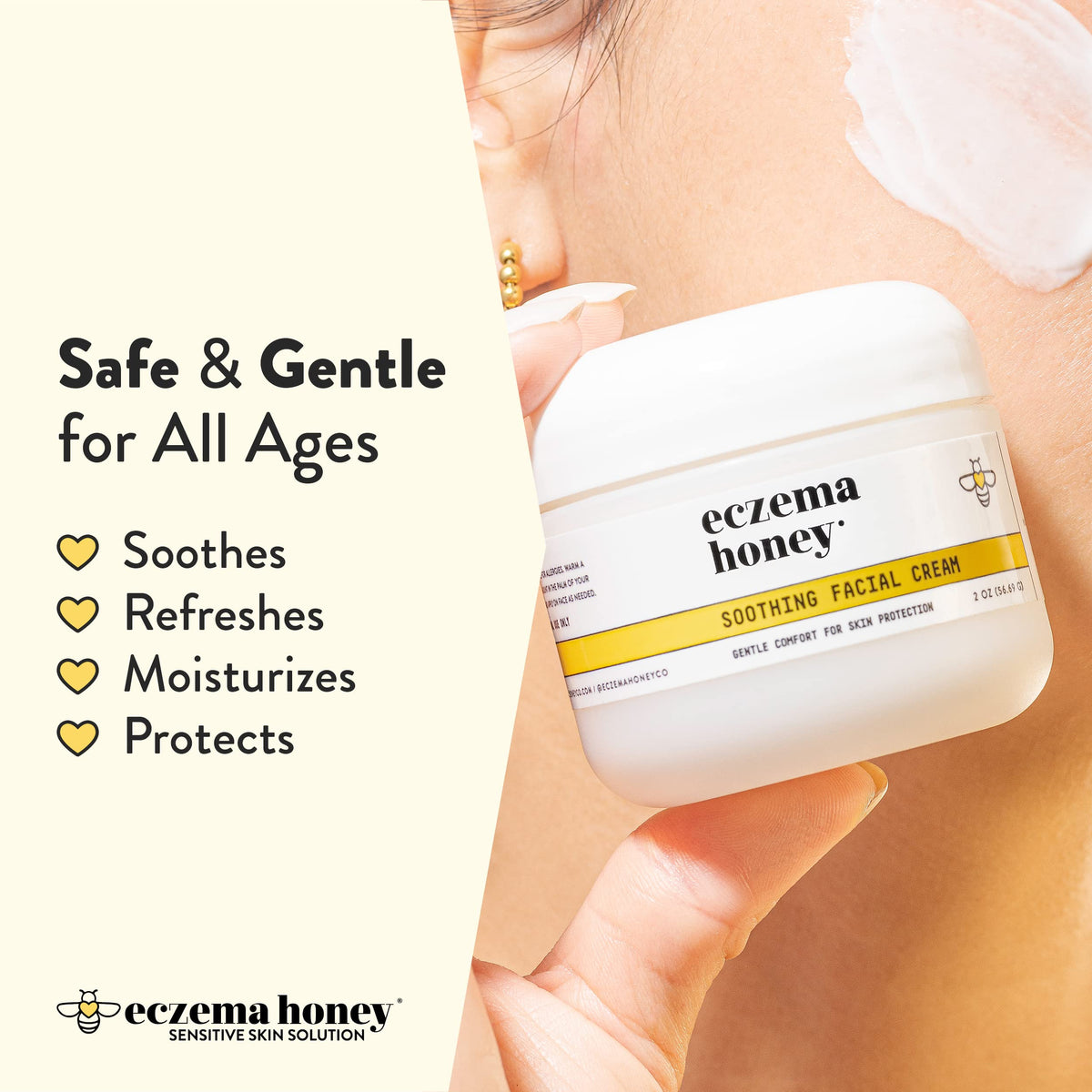 ECZEMA HONEY Soothing Facial Cream 2 Oz side view