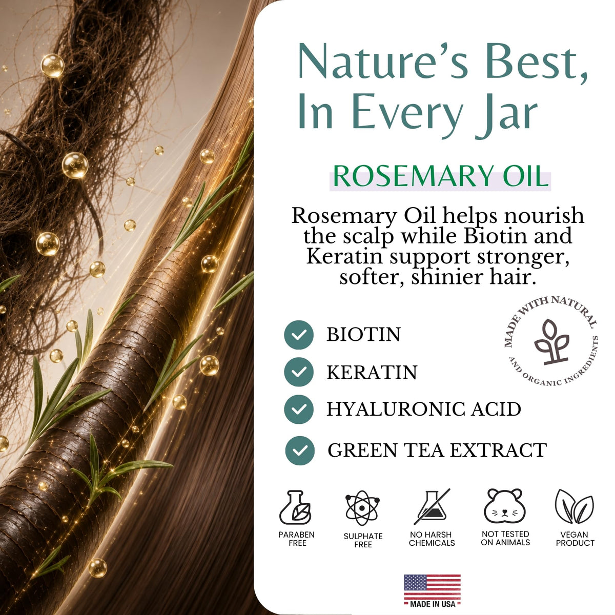 EDENIKA BOTANICALS Rosemary Hair Mask application on hair