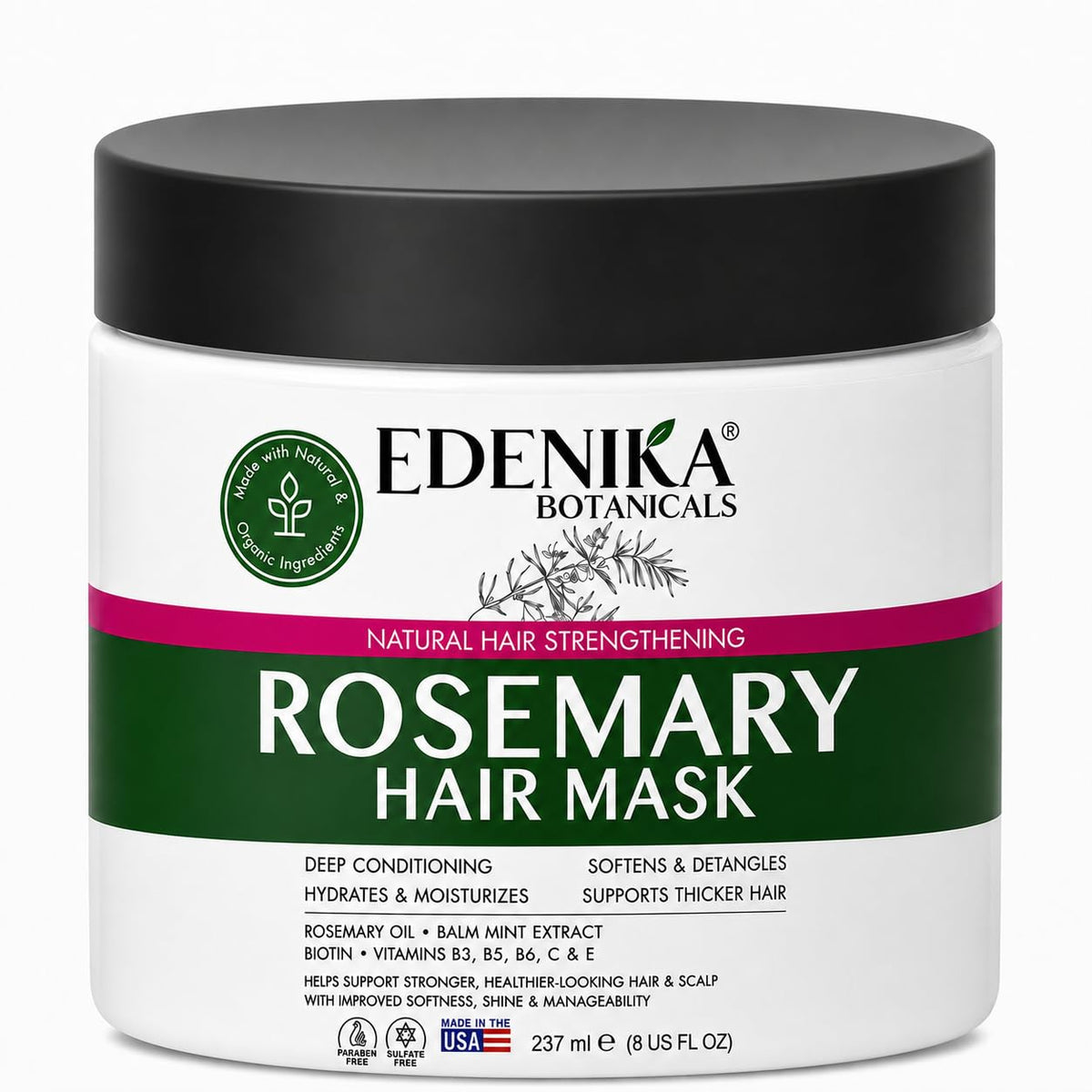 EDENIKA BOTANICALS Rosemary Hair Mask back view