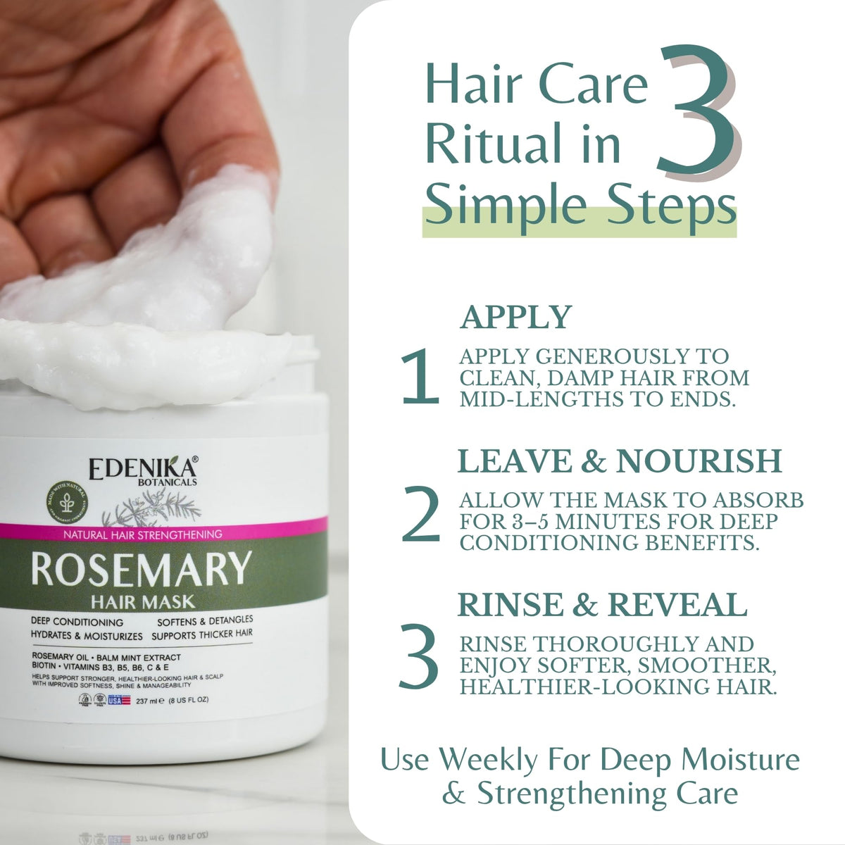 EDENIKA BOTANICALS Rosemary Hair Mask ingredients list