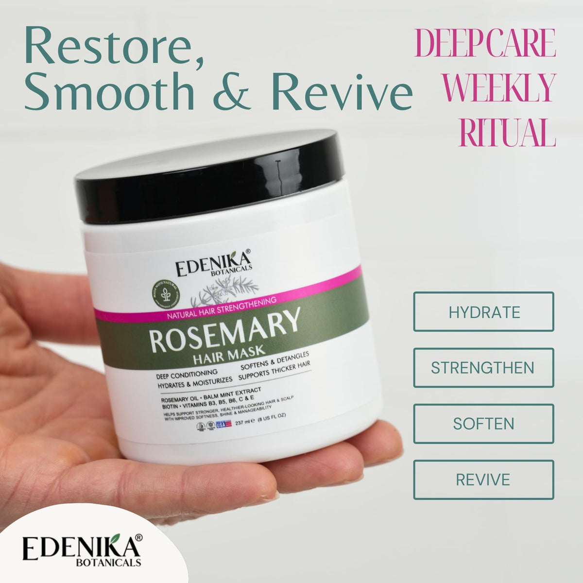 EDENIKA BOTANICALS Rosemary Hair Mask lifestyle scene