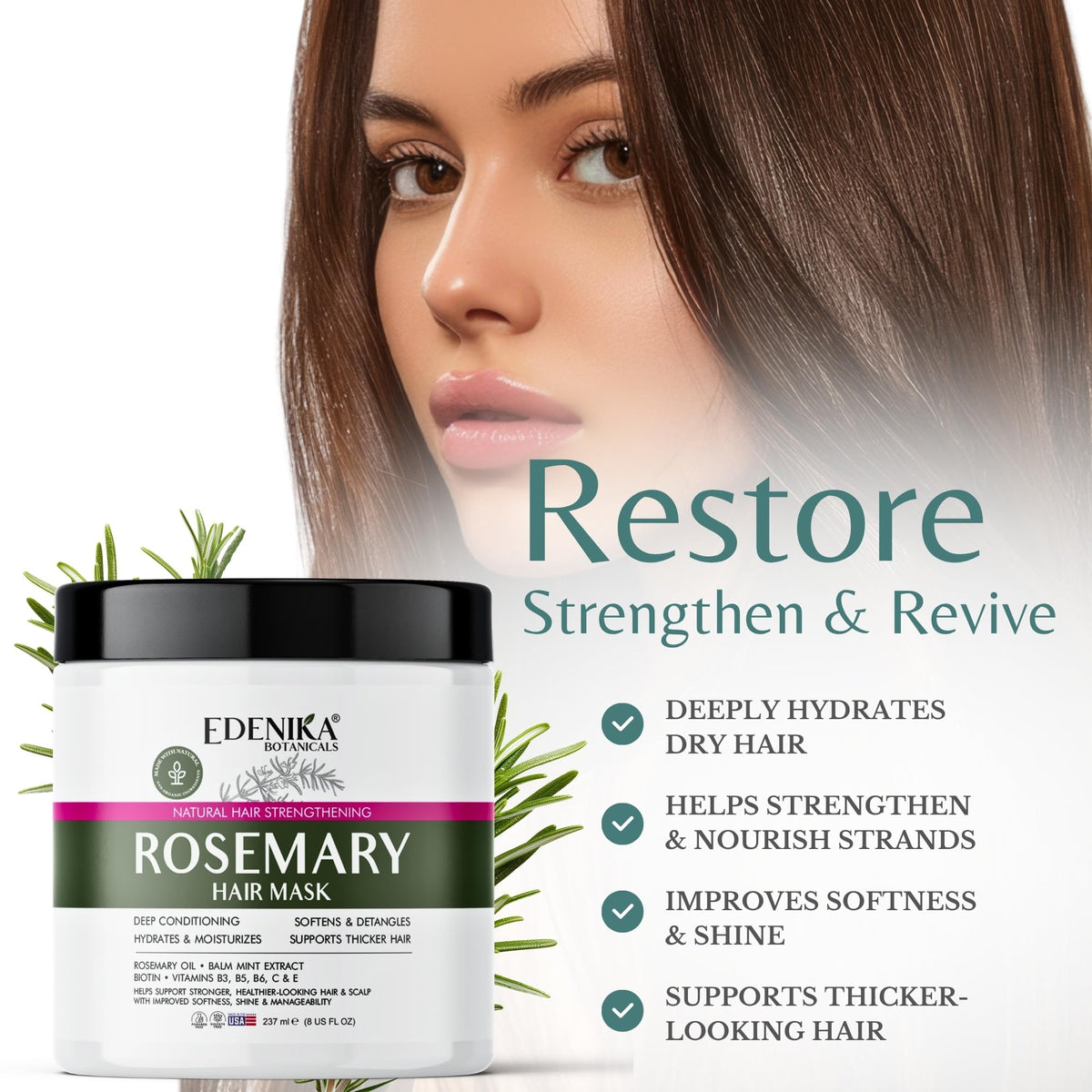 EDENIKA BOTANICALS Rosemary Hair Mask texture close-up