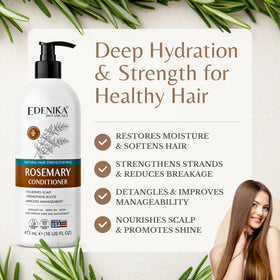 EDENIKA BOTANICALS Rosemary Oil Conditioner back view with ingredient list