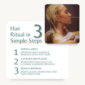 EDENIKA BOTANICALS Rosemary Oil Shampoo with a close-up of the pump