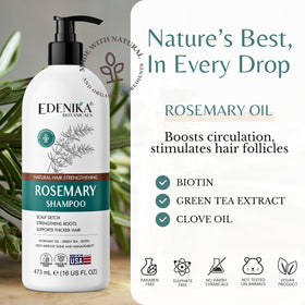 EDENIKA BOTANICALS Rosemary Oil Shampoo with Biotin in a lifestyle setting