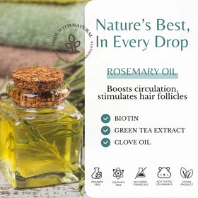 EDENIKA BOTANICALS Rosemary Shampoo with rosemary leaves background