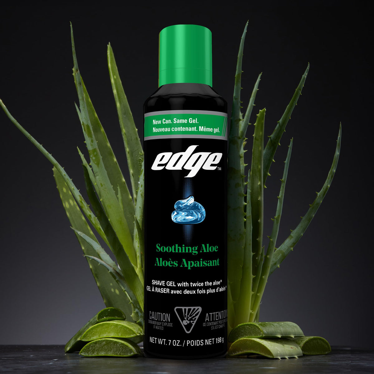 Edge Shaving Gel for Men 7 oz back view with usage instructions