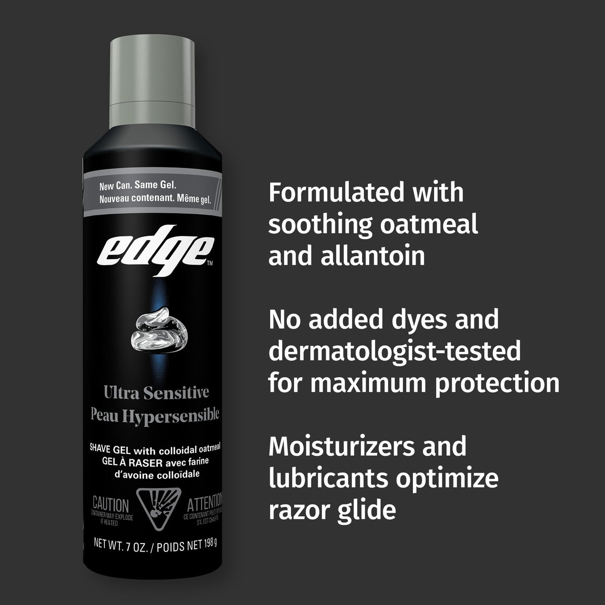 Edge Shaving Gel for Men 7 oz side view