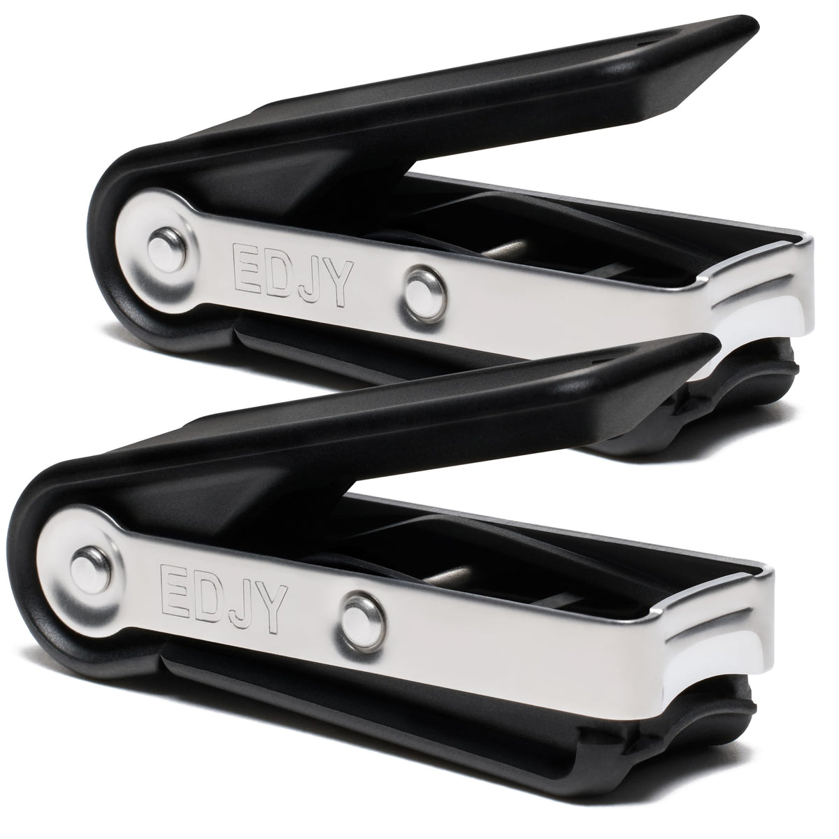 EDJY Fingernail Cutter black stainless steel front view