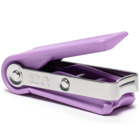 EDJY Fingernail Cutter Lilac front view with stainless steel blade