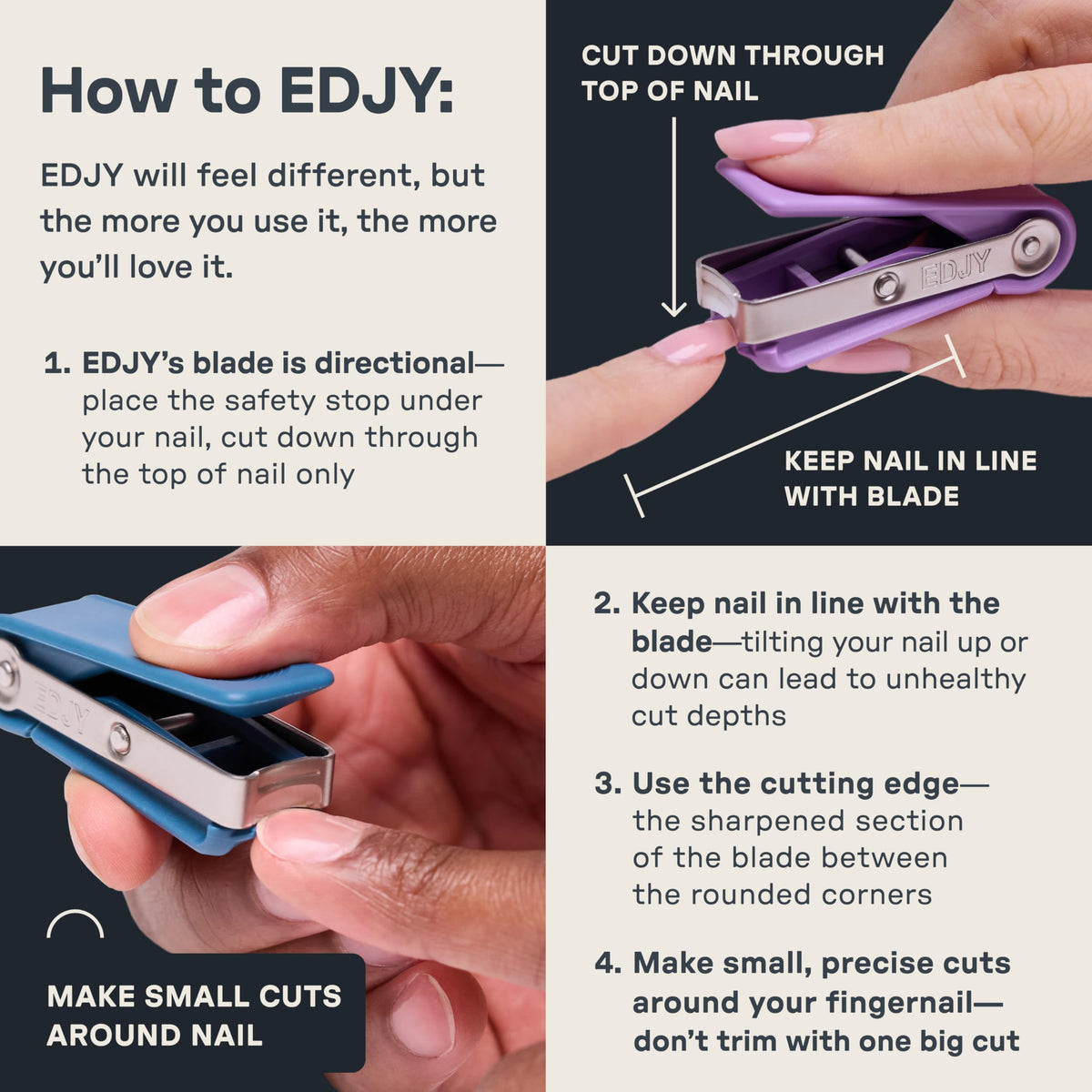 EDJY Fingernail Cutter with collected nail clippings compartment
