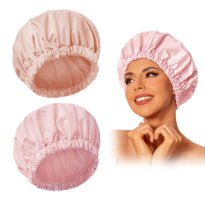 Edoneery reusable waterproof shower cap front view