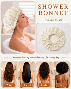 Edoneery Shower Cap being used during shower