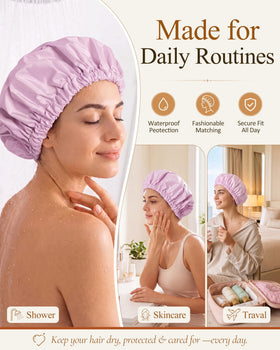 Edoneery shower cap folded for travel storage