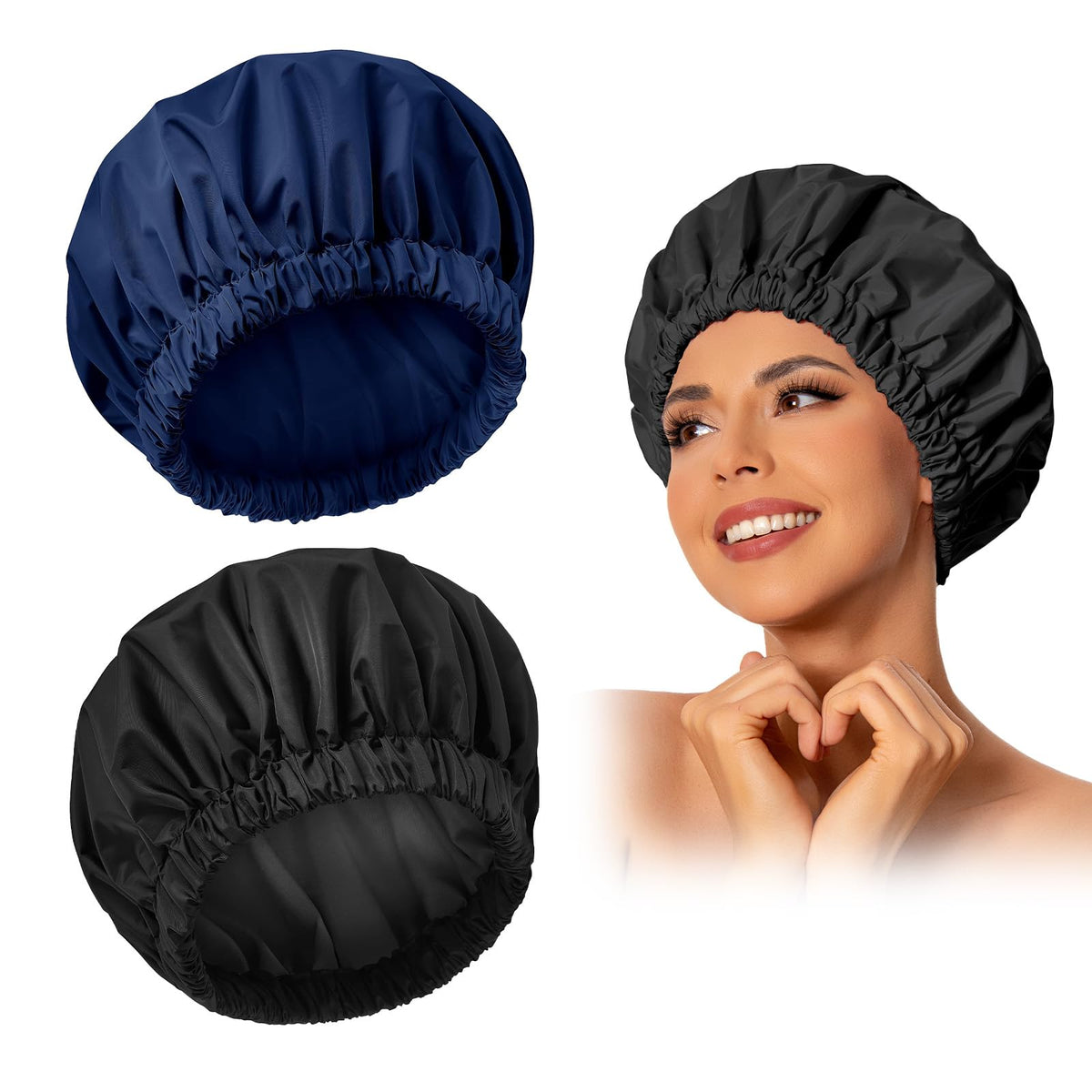 Edoneery Shower Cap front view in solid colour