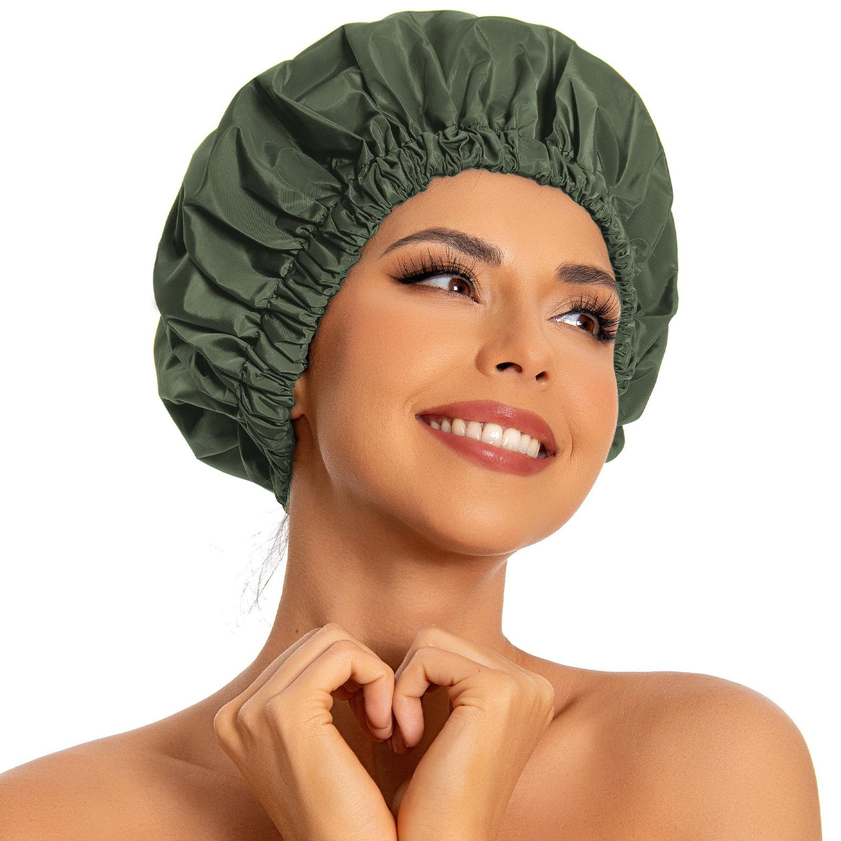 Edoneery Shower Cap front view in solid colour