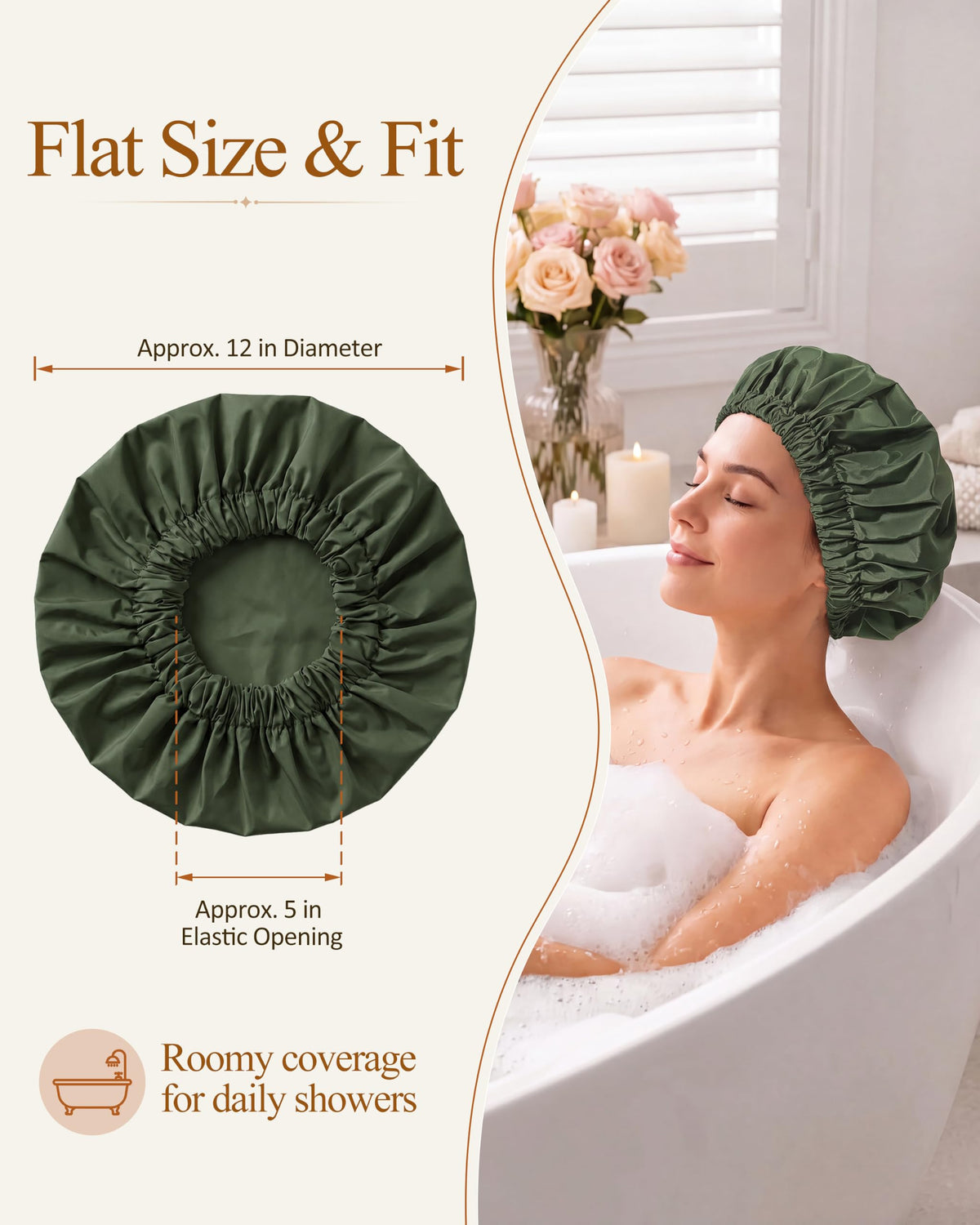 Edoneery Shower Cap in a bathroom setting