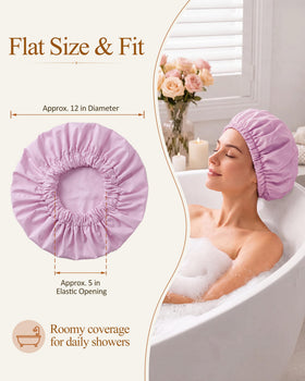 Edoneery shower cap in solid colour design on a table