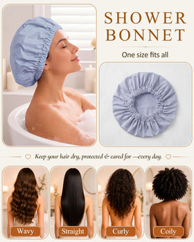 Edoneery Shower Cap in use during a shower