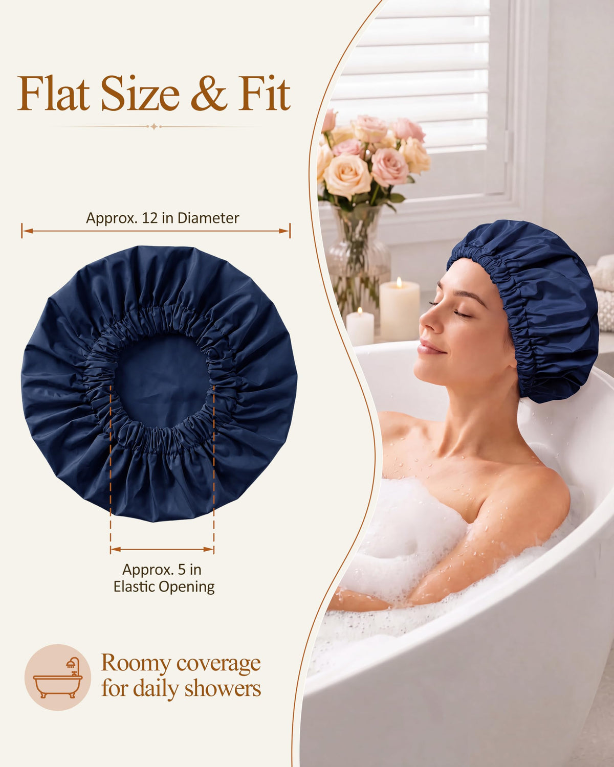 Edoneery Shower Cap showing breathable fabric texture
