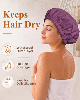Edoneery shower cap showing elastic band detail