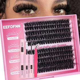 Eefofnn DIY Lash Extension Kit with 200 fluffy mink clusters