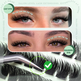 Eefofnn lash clusters displayed with different makeup styles