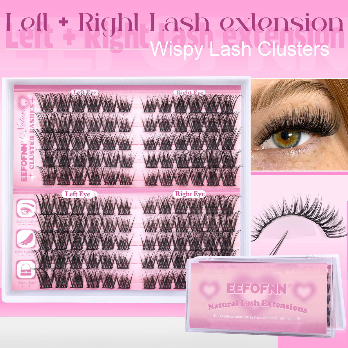 Eefofnn lash clusters in packaging