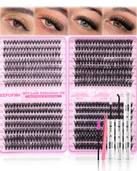Eefofnn Lash Clusters Kit 560pcs with mixed 10-16mm lengths