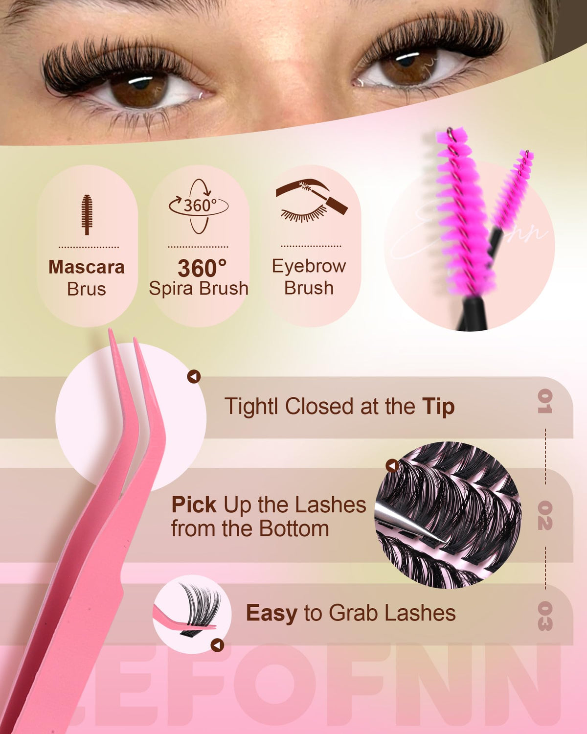 Eefofnn Lash Clusters Kit packaging front view