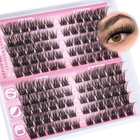 Eefofnn Wispy Lash Clusters C Curl Cat Eye 11-16mm front view
