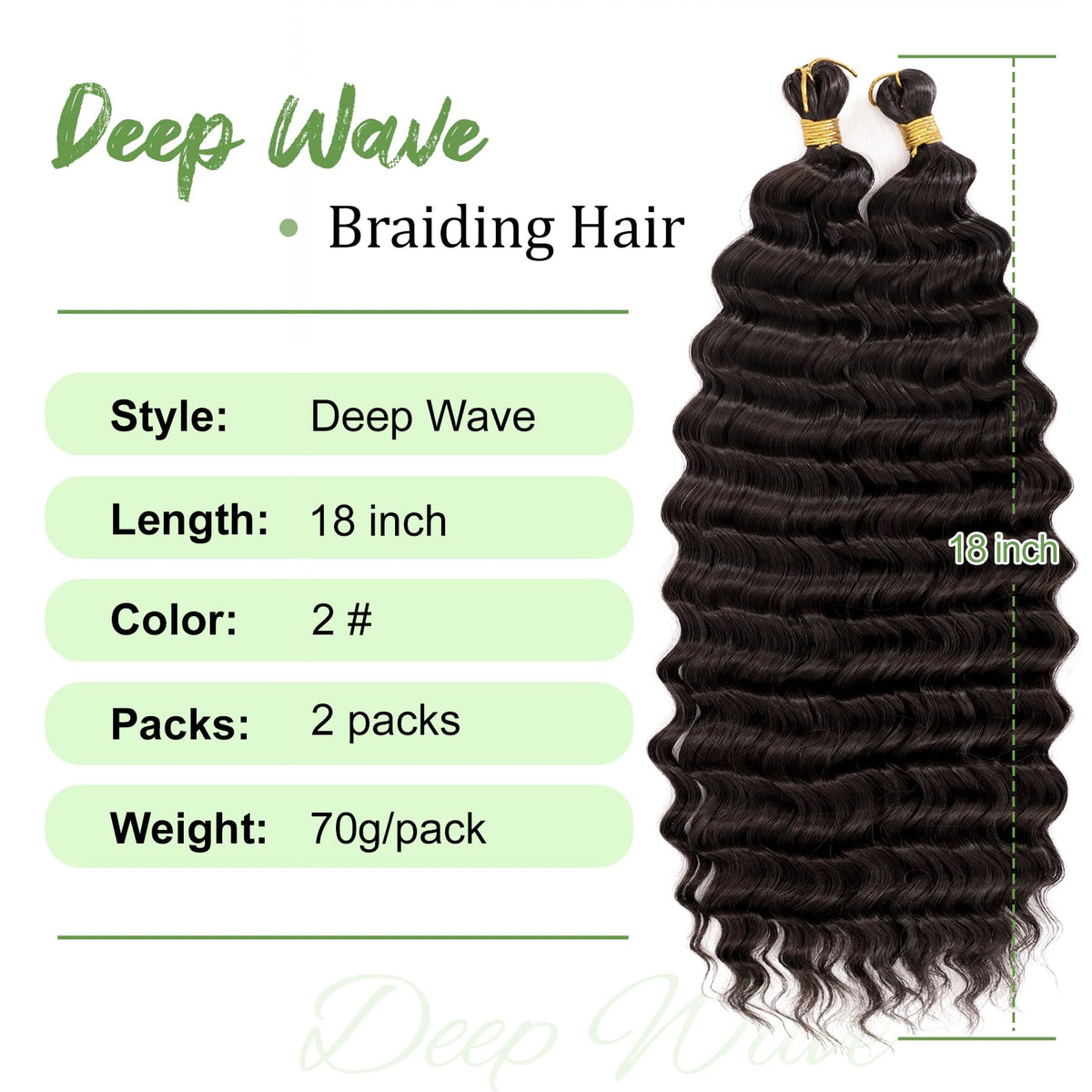 EERYA 18 Inch Deep Ocean Wave Braiding Hair side view