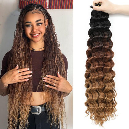 EERYA 24 Inch Ocean Wave Crochet Hair front view