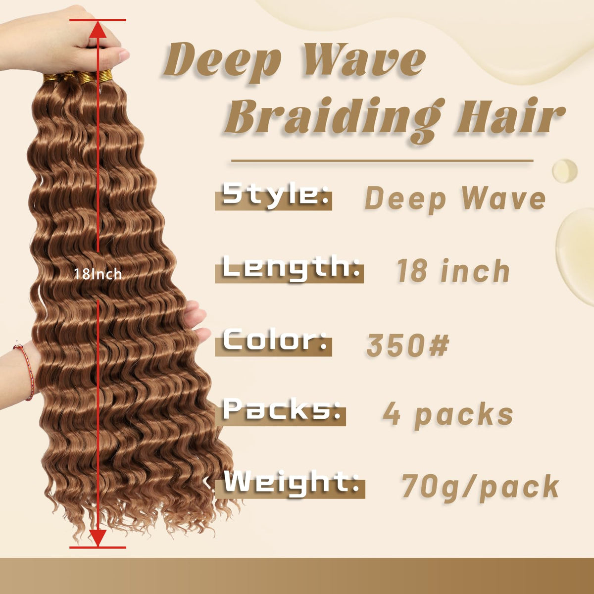 EERYA crochet hair packaging with 4 packs of deep ocean wave