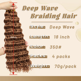 EERYA crochet hair packaging with 4 packs of deep ocean wave
