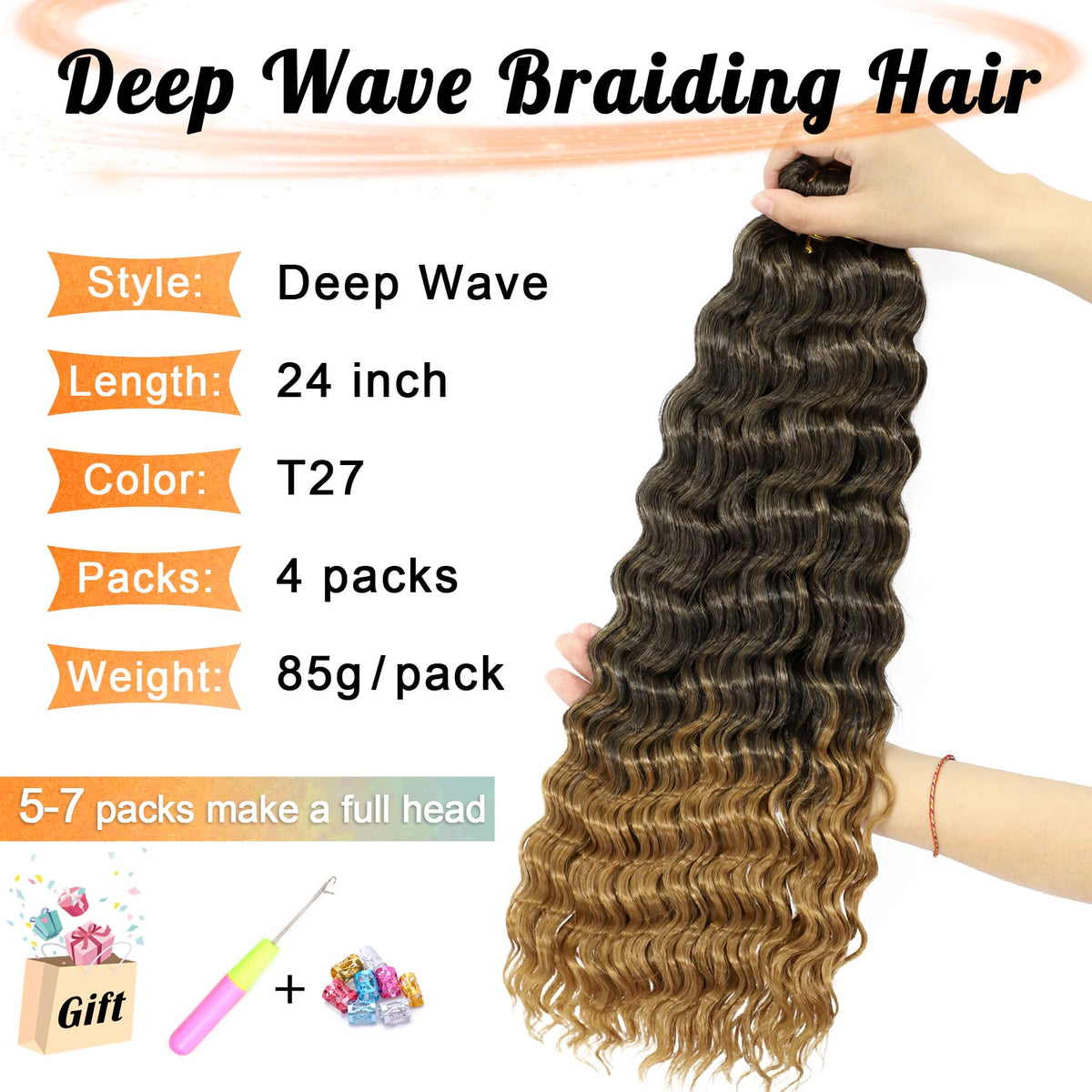 EERYA deep ocean wave crochet hair in packaging