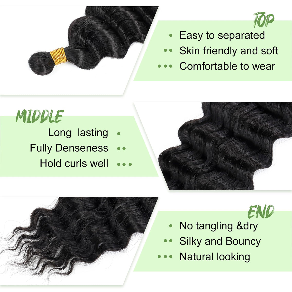 EERYA Deep Wave Curly Hair styled in boho box braids