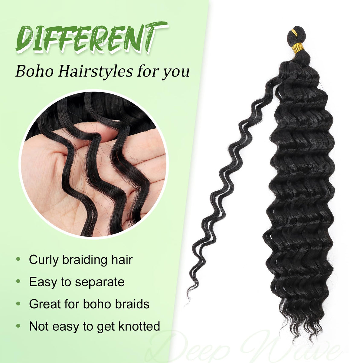 EERYA Deep Wave Curly Hair texture close-up