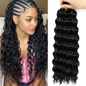 EERYA Long Curly Braiding Hair 16 Inch front view