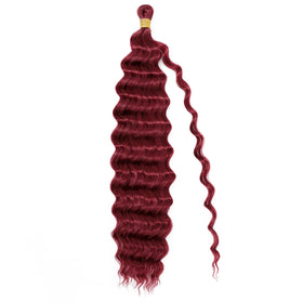 EERYA Long Curly Braiding Hair 18 Inch Burgundy in different angles