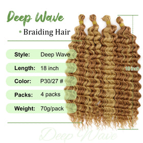 EERYA Long Curly Braiding Hair 18 Inch Deep Ocean Wave packaging