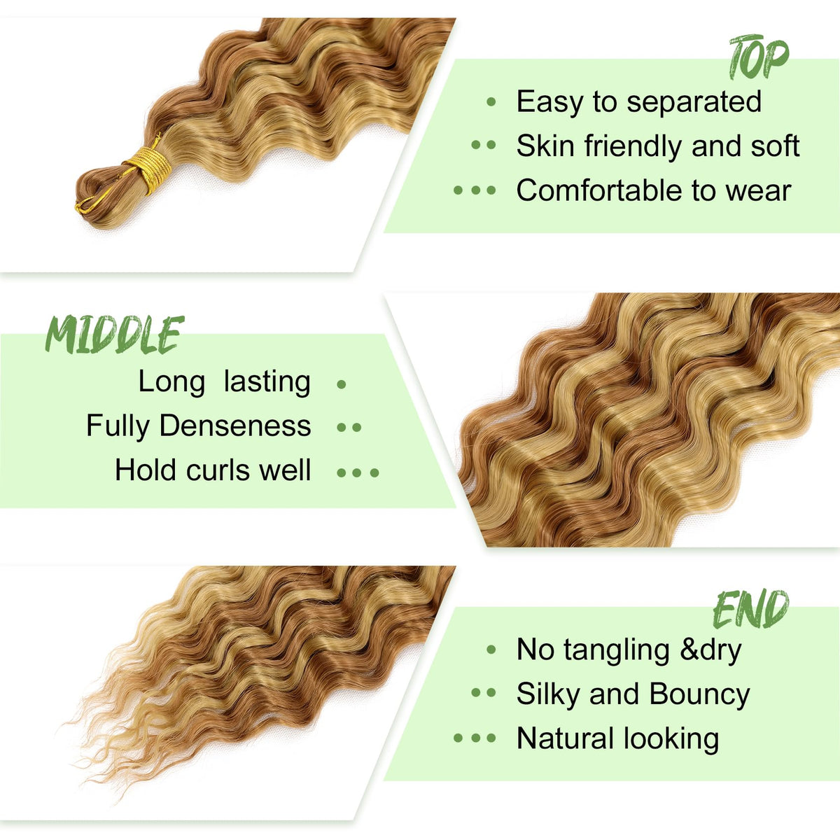 EERYA Long Curly Braiding Hair 18 Inch Deep Ocean Wave styled in boho box braids
